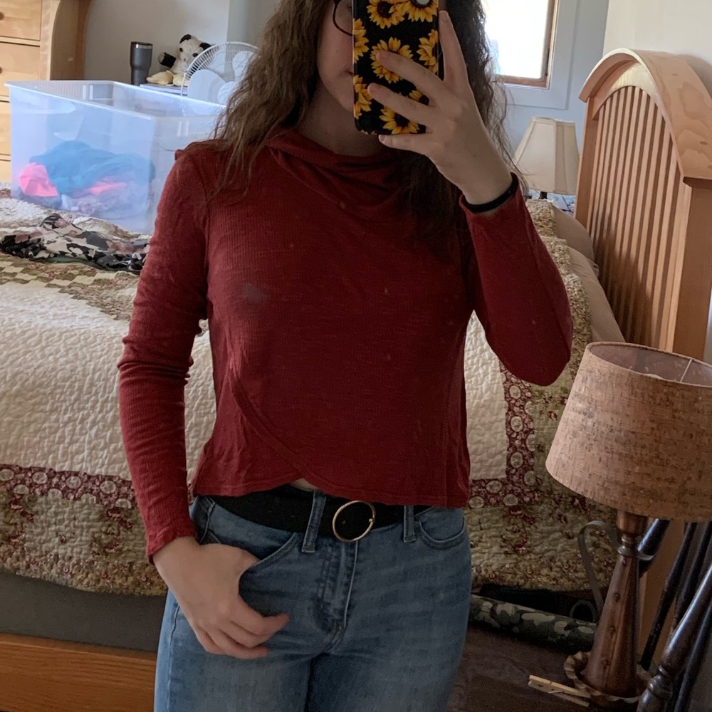 Cowl neck wrap sweater